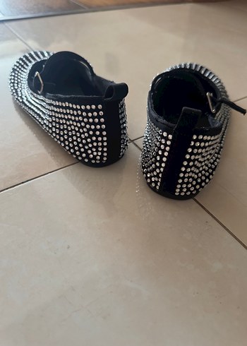 Zara Kızlar için siyah zebra desenli pul işlemeli babet - Görsel 4