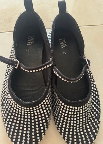 Zara Kızlar için siyah zebra desenli pul işlemeli babet - Görsel 3