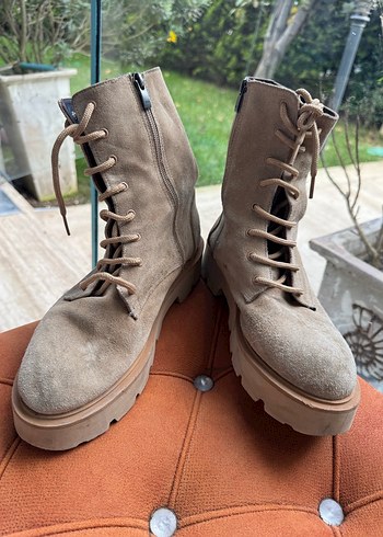 Bej Süet Kadın Dolgu Topuklu Bot - Görsel 3