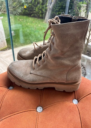 Bej Süet Kadın Dolgu Topuklu Bot - Görsel 2