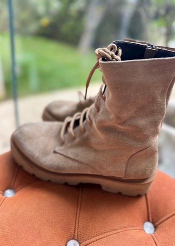 Bej Süet Kadın Dolgu Topuklu Bot - Görsel 4