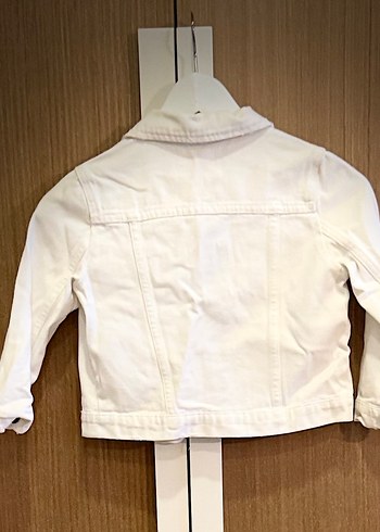 Kız Çocuk Beyaz Denim Ceket - Görsel 2