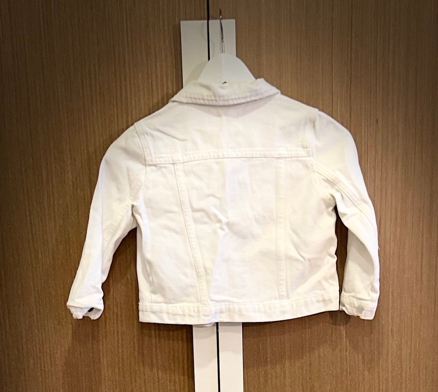 Kız Çocuk Beyaz Denim Ceket - Görsel 2