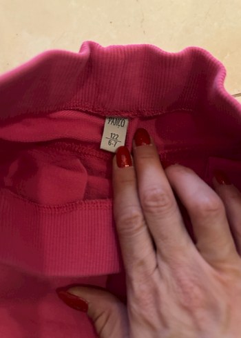 Kız Çocuk Pembe Dar Kesim Eşofman Altı - Görsel 2