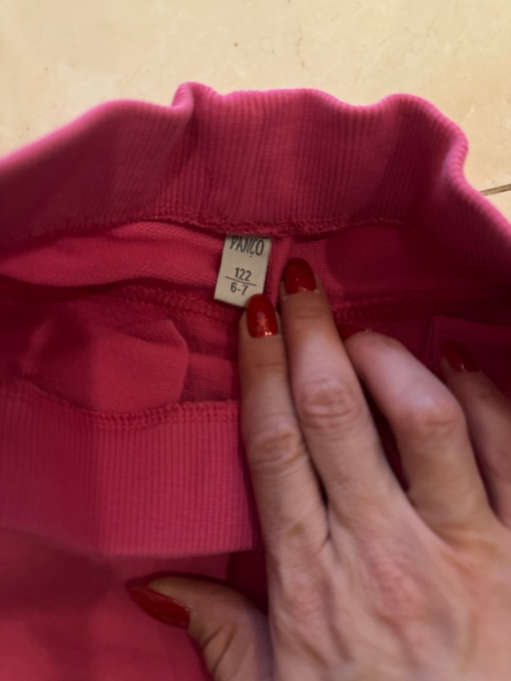 Kız Çocuk Pembe Dar Kesim Eşofman Altı - Görsel 2