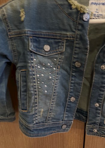 Düğmeli Mini Mavi Kot Yelek - Görsel 3