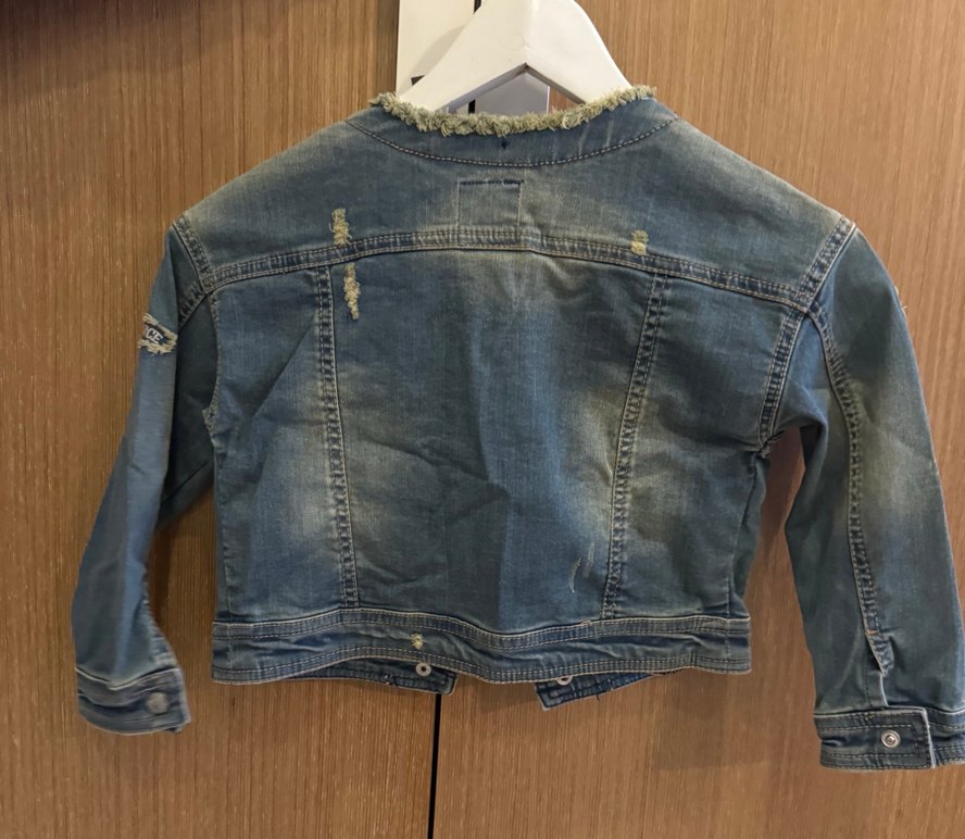 Düğmeli Mini Mavi Kot Yelek - Görsel 2