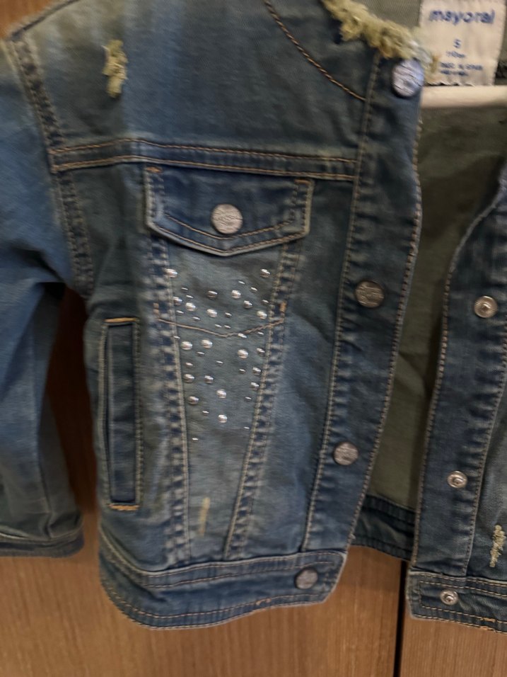 Düğmeli Mini Mavi Kot Yelek - Görsel 3