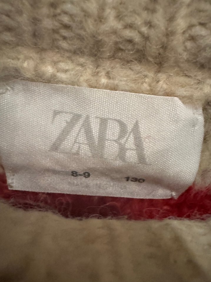 Kırmızı Bej Çizgili çocuk Triko Kazak - Görsel 2