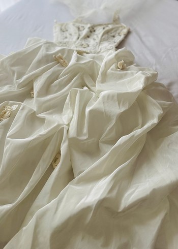 Vintage Bohem Gelinlik, Straplez, Uzun - Görsel 2