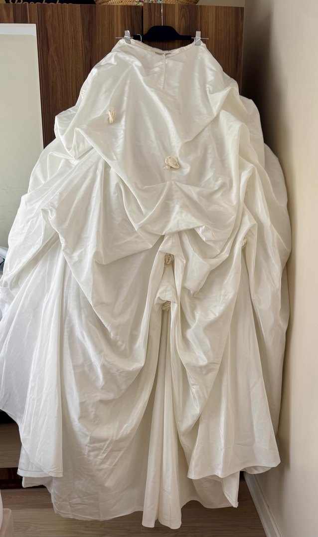 Vintage Bohem Gelinlik, Straplez, Uzun - Görsel 4