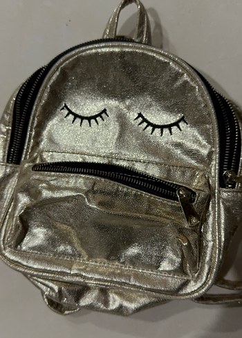 Zara Kids Metalik Altin Mini Cirpici Gozlu Mini Sirt Cantasi