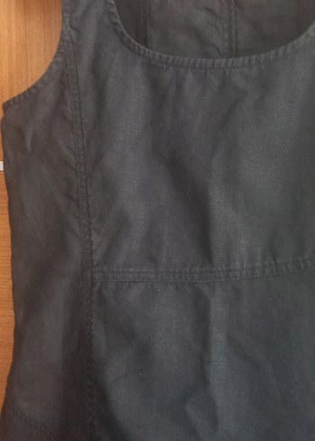 Keten elbise kolsuz - Görsel 4