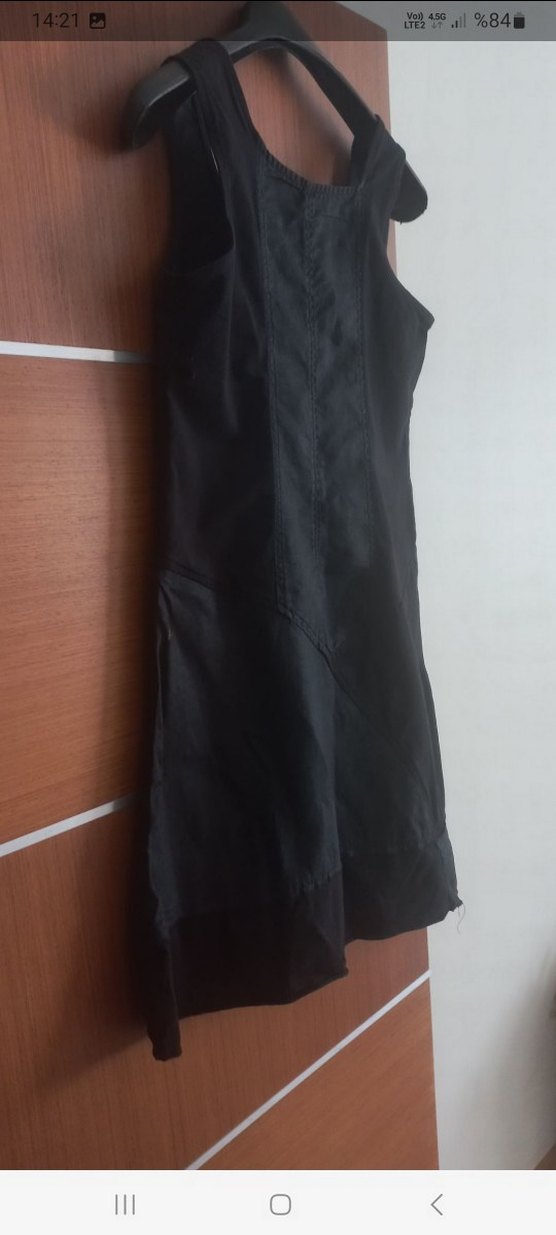 Keten elbise kolsuz - Görsel 2