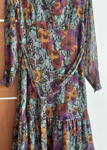 Çiçek Desenli Uzun Bohem Elbise - Görsel 2