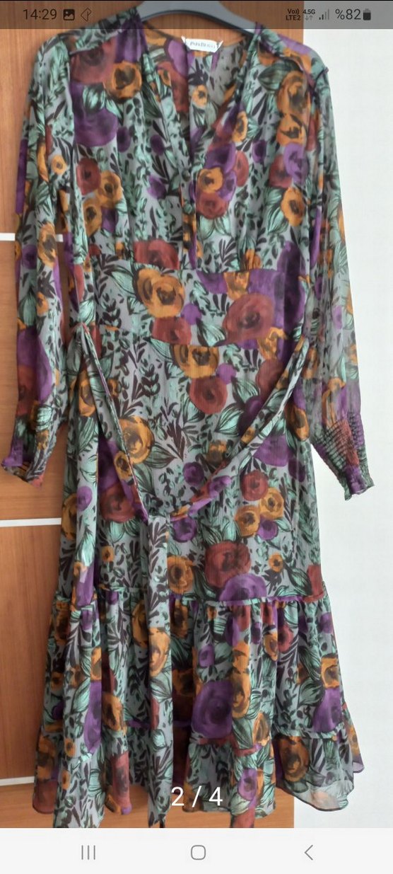 Çiçek Desenli Uzun Bohem Elbise - Görsel 2