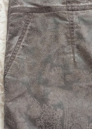 kahve V Yaka kendiden desenli elbise - Görsel 5