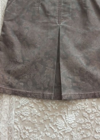 kahve V Yaka kendiden desenli elbise - Görsel 4