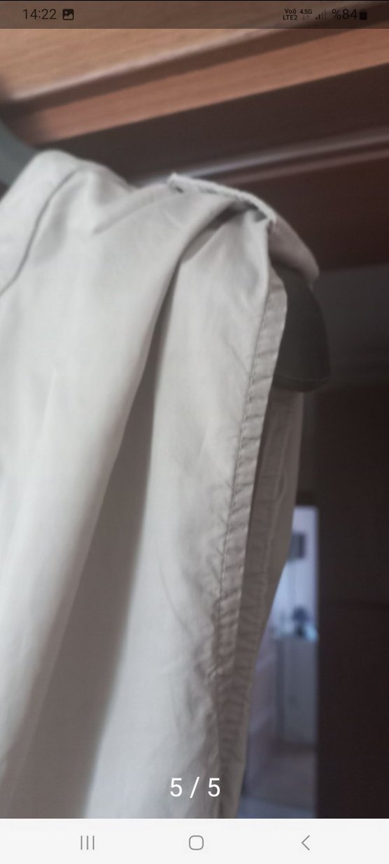 krem Midi Kemerli düşük kol Elbise - Görsel 4