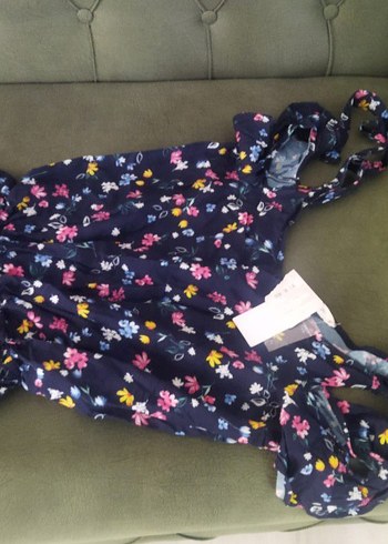 Çiçek Desenli Kadın Tulum V Yaka - Görsel 4