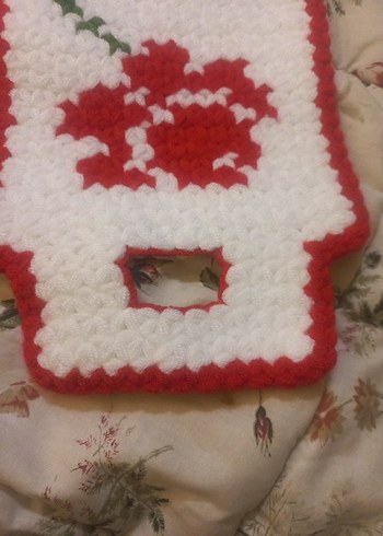 Kırmızı Çiçek Desenli Banyo Süngeri - Görsel 2