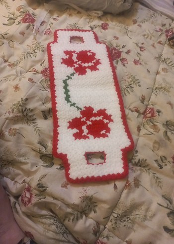 Kırmızı Çiçek Desenli Banyo Süngeri - Görsel 4