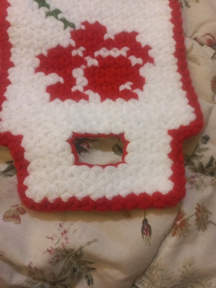 Kırmızı Çiçek Desenli Banyo Süngeri - Görsel 2