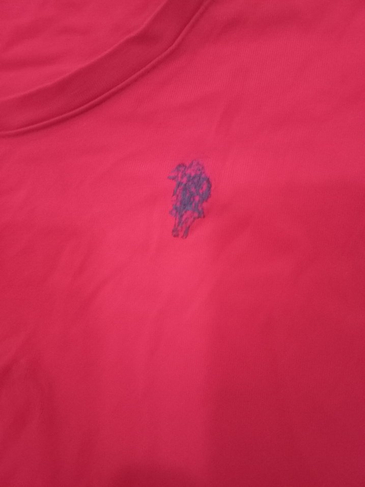 Koyu Kırmızı V Yakalı Erkek Polo Tişört - Görsel 2