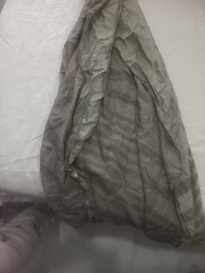 Gri Keten Kadın Şal Drapeli - Görsel 3