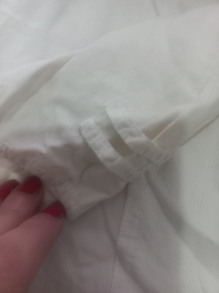 Erkek Beyaz Keten Kısa Kollu Gömlek - Görsel 3