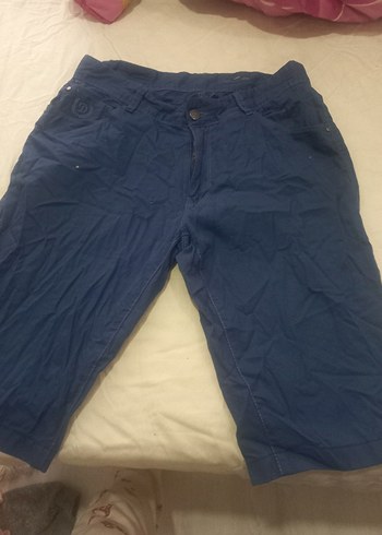 Düğmeli Mavi Denim Rahat Kesim Erkek şort - Görsel 3