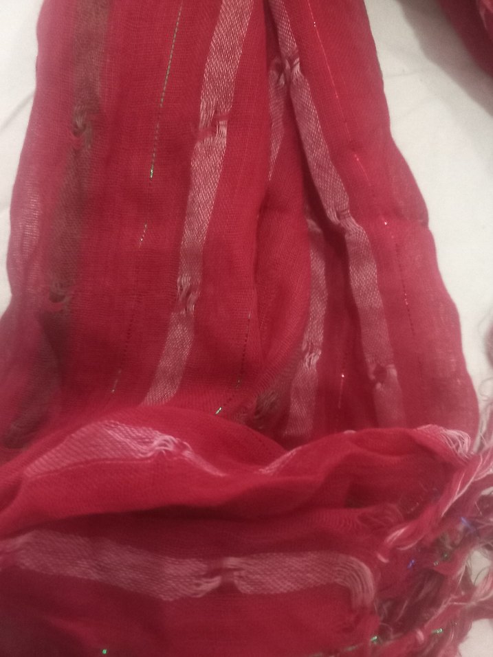 Burgundy Parlak Kadın Şal - Görsel 2