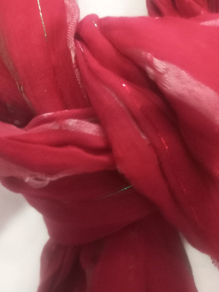 Burgundy Parlak Kadın Şal - Görsel 3