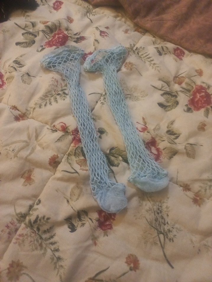 Mavi fileli kısa çorap - Görsel 2