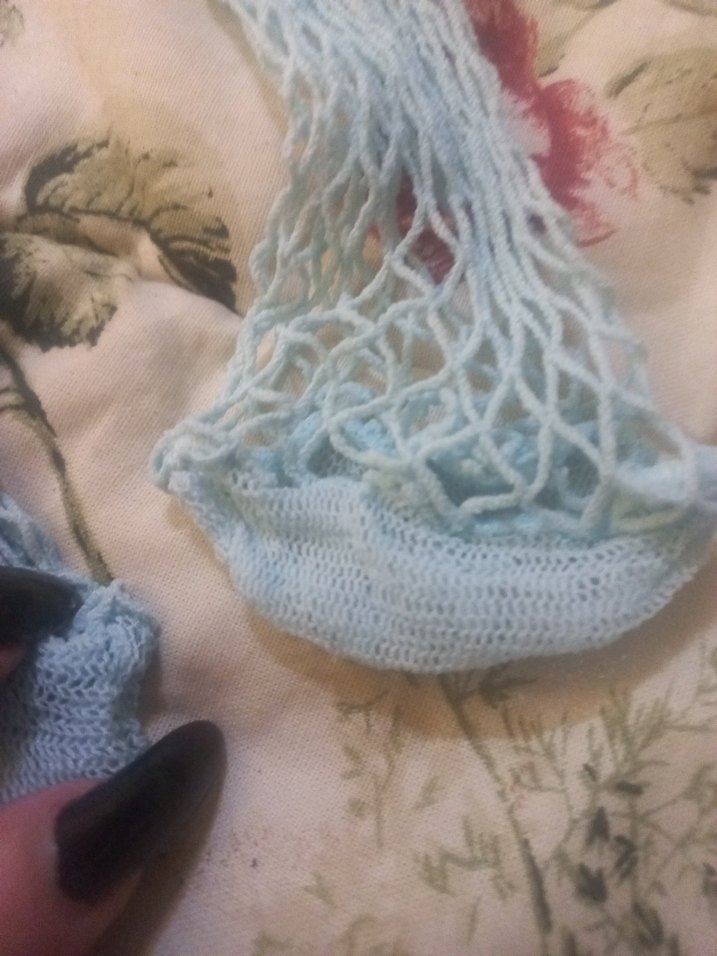 Mavi fileli kısa çorap - Görsel 3