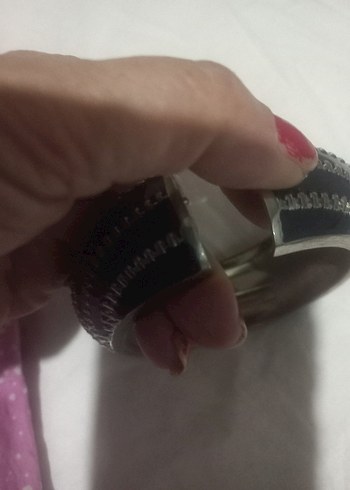 Mor Yılan Desenli Tokalı Kadın Bileklik - Görsel 4