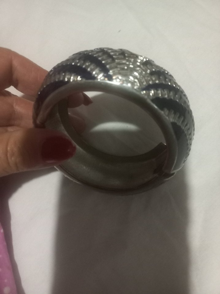 Mor Yılan Desenli Tokalı Kadın Bileklik - Görsel 2