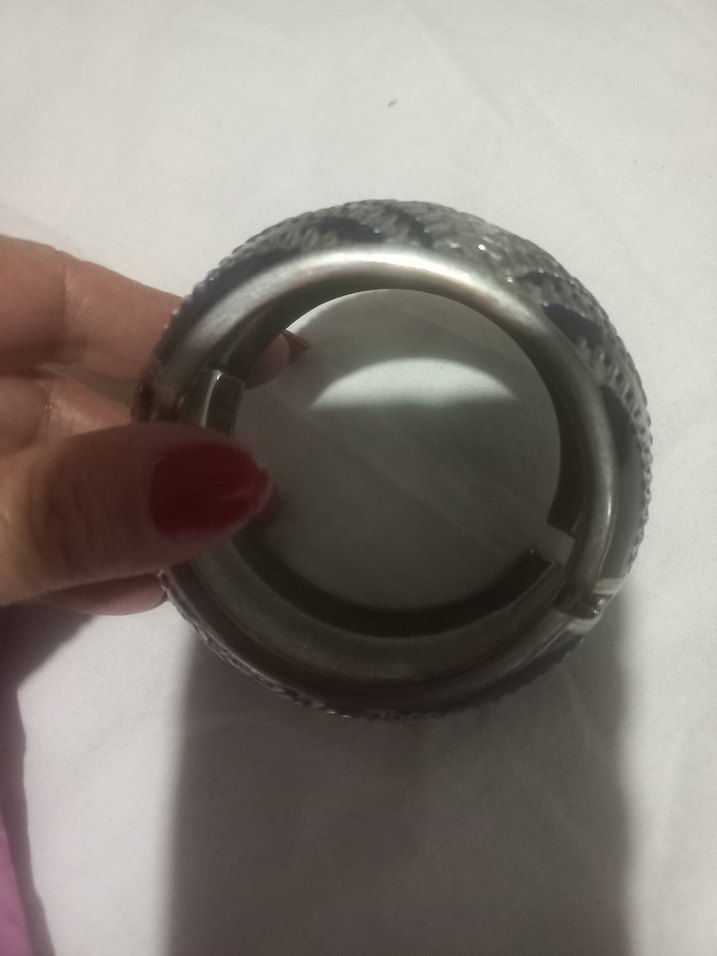 Mor Yılan Desenli Tokalı Kadın Bileklik - Görsel 3