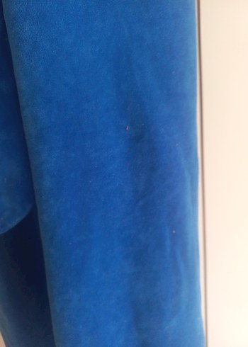 Uzun Lacivert Kadife Sabahlık - Görsel 4