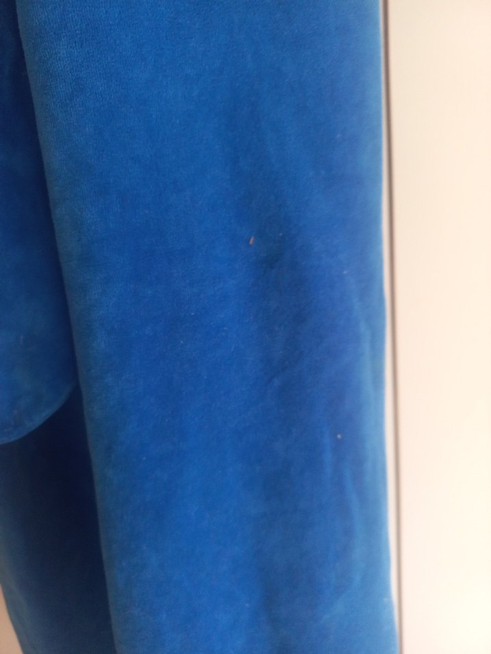 Uzun Lacivert Kadife Sabahlık - Görsel 4