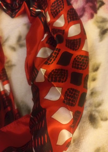 Koyu Kırmızı Bohem Kadın Fular - Görsel 5