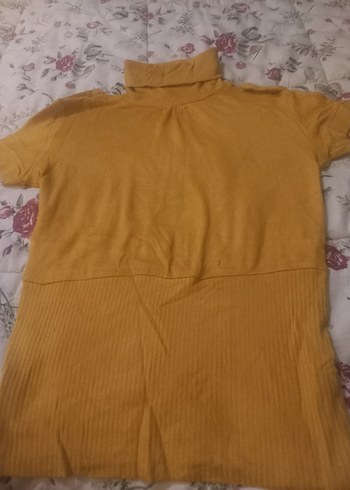 Hardal Düğmeli Boğazlı Kadın Kazak - Görsel 4