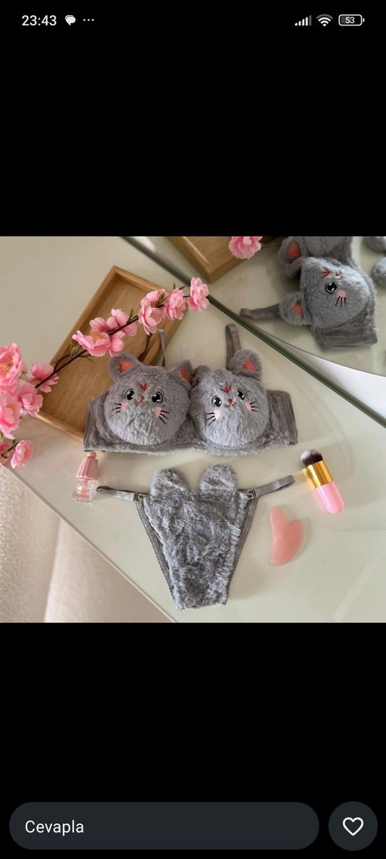 Nakışlı Örgü Bohem Kedi Kıyafeti - Pembe - Görsel 3