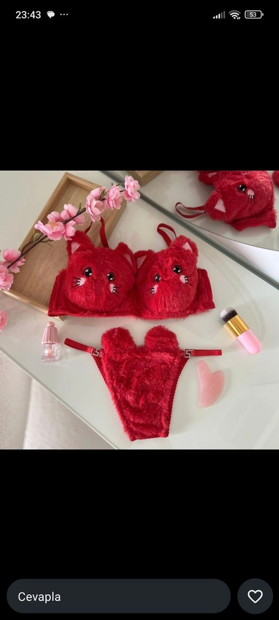 Nakışlı Örgü Bohem Kedi Kıyafeti - Pembe - Görsel 2