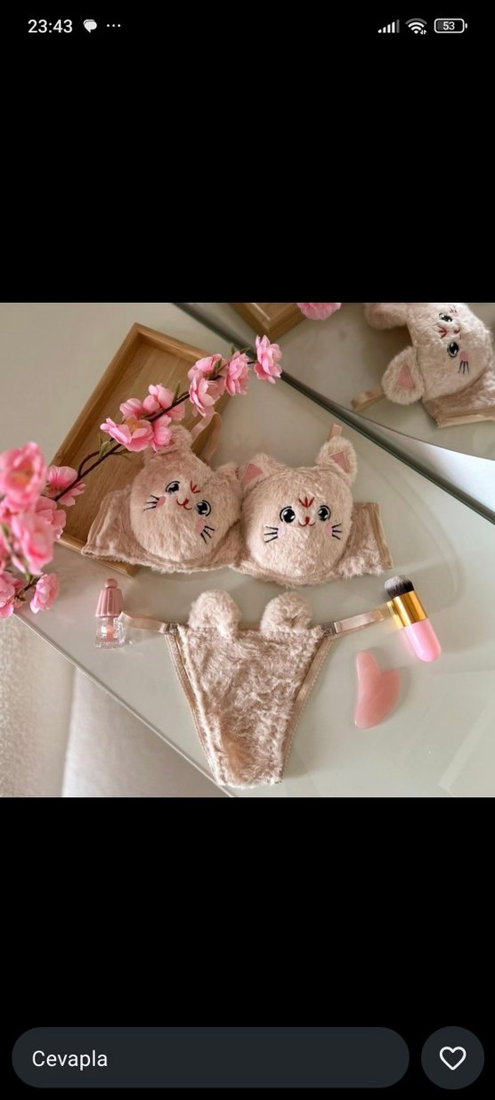 Nakışlı Örgü Bohem Kedi Kıyafeti - Pembe - Görsel 4