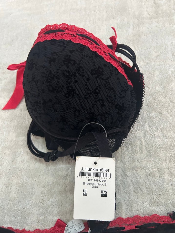 Kırmızı Detaylı Siyah Gotik Sütyen Takımı - Görsel 4