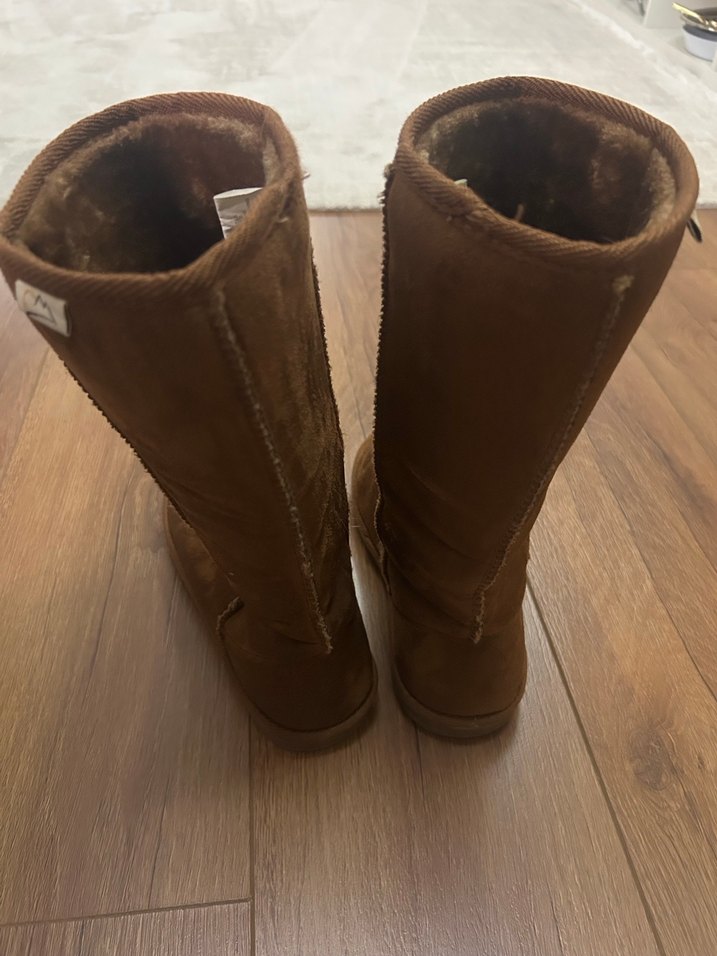 Kahverengi Süet Kadın Dolgu Topuklu Bot - Görsel 4