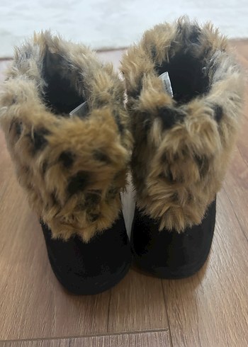 Kahverengi Leopar Desenli Kürklü Kadın Bot - Görsel 4