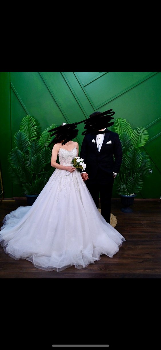 Straplez Midi A Kesim Beyaz Gelinlik - Görsel 3