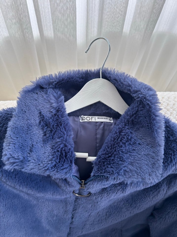 Fermuarlı Lacivert Kadın Polar Ceket - Görsel 3